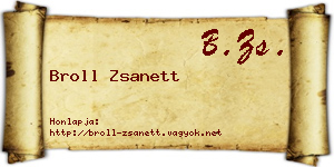 Broll Zsanett névjegykártya